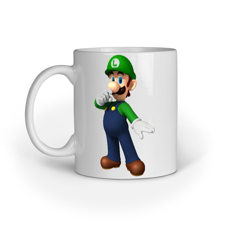 Kids Coffee Mug printed with Luigi - Fashion Greet