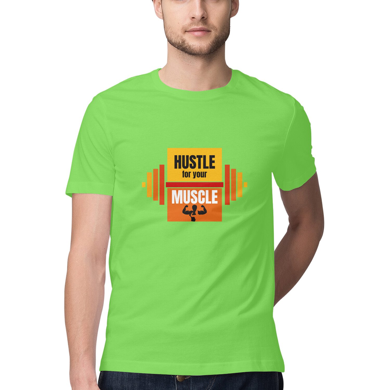 Half Sleeve T-Shirt – Hustle for your muscle - Fashion Greet Half Sleeve T-Shirt – Hustle for your muscle - Fashion Greet