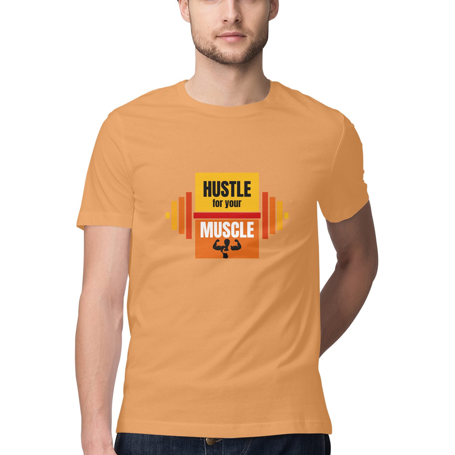 Half Sleeve T-Shirt – Hustle for your muscle - Fashion Greet Half Sleeve T-Shirt – Hustle for your muscle - Fashion Greet