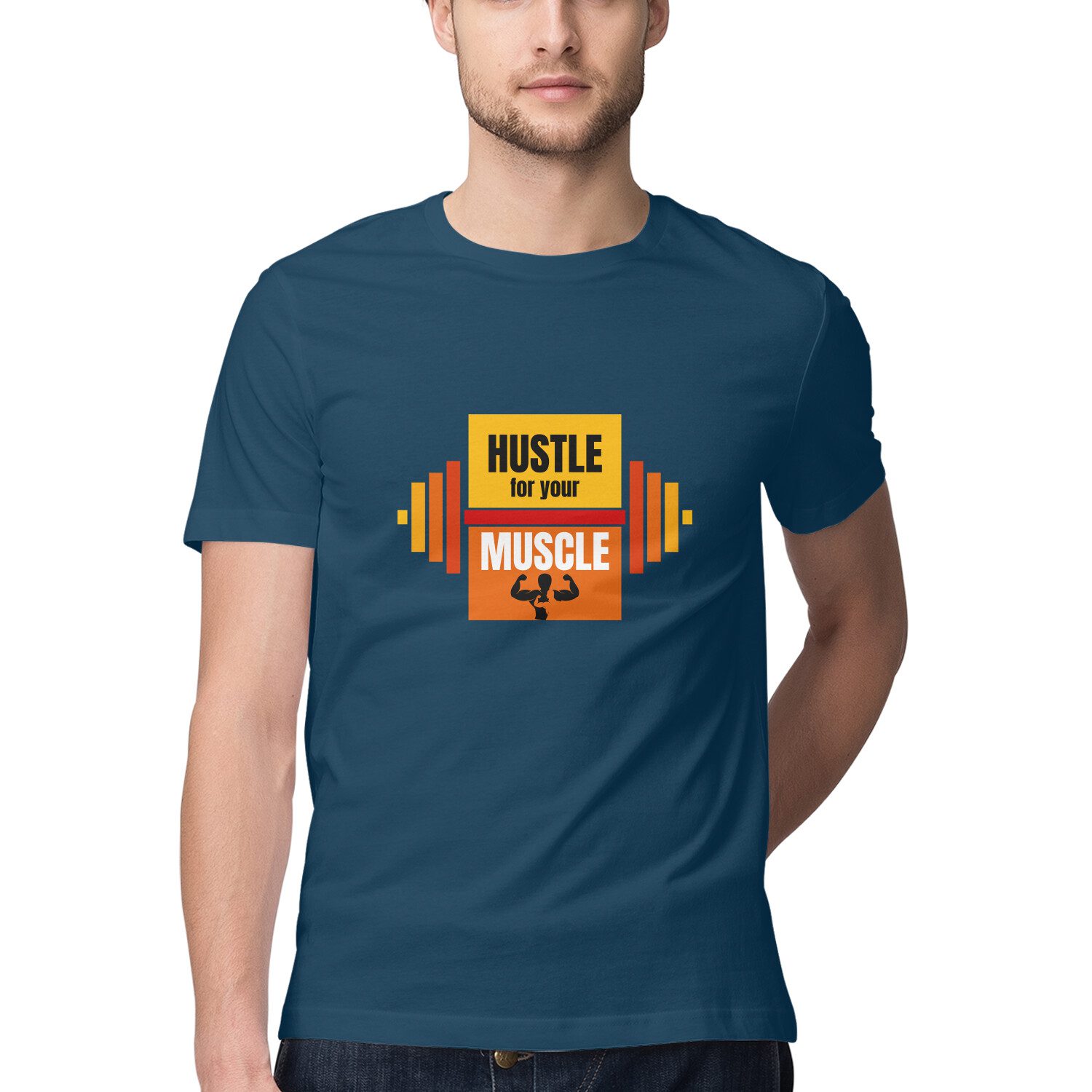 Half Sleeve T-Shirt – Hustle for your muscle - Fashion Greet Half Sleeve T-Shirt – Hustle for your muscle - Fashion Greet