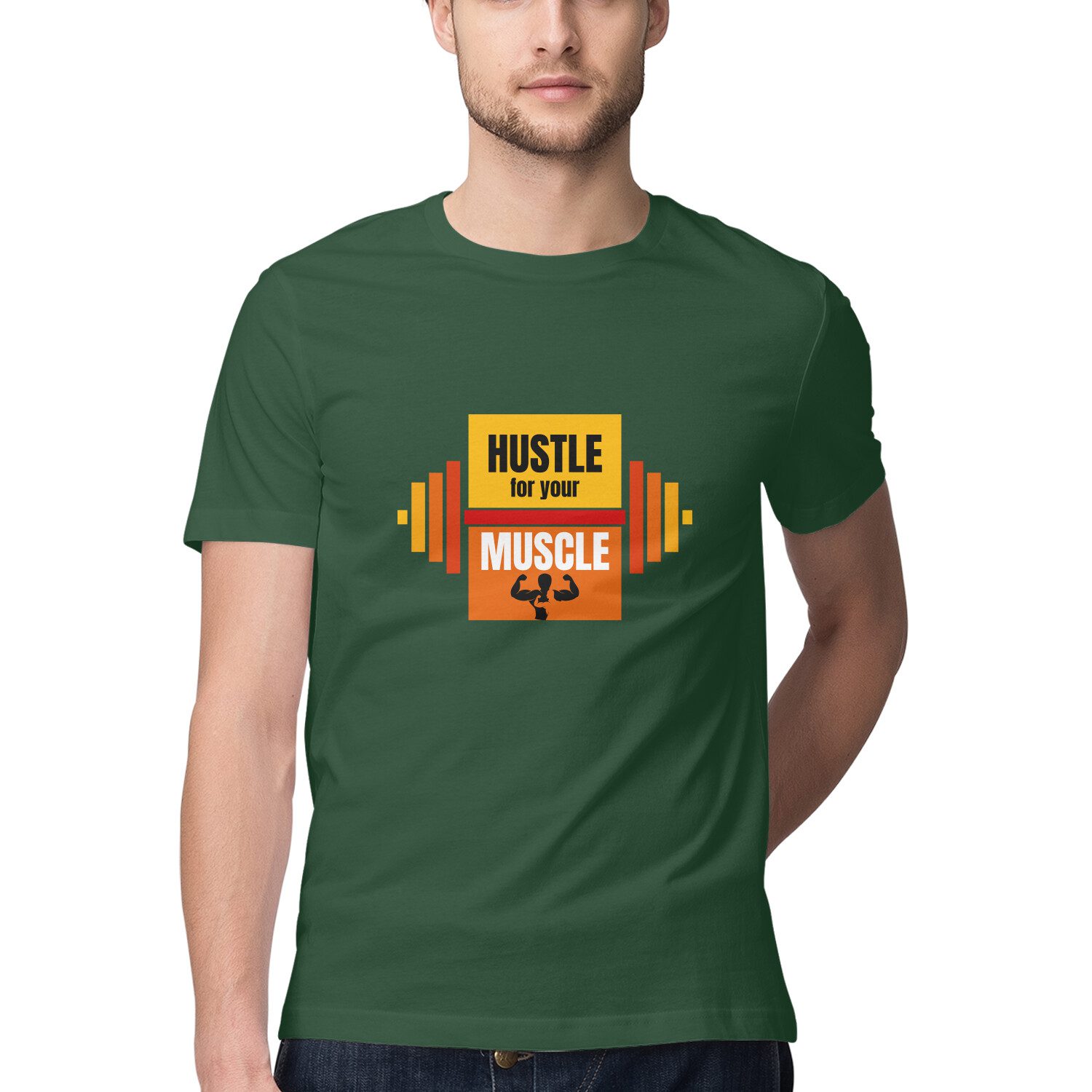Half Sleeve T-Shirt – Hustle for your muscle - Fashion Greet Half Sleeve T-Shirt – Hustle for your muscle - Fashion Greet
