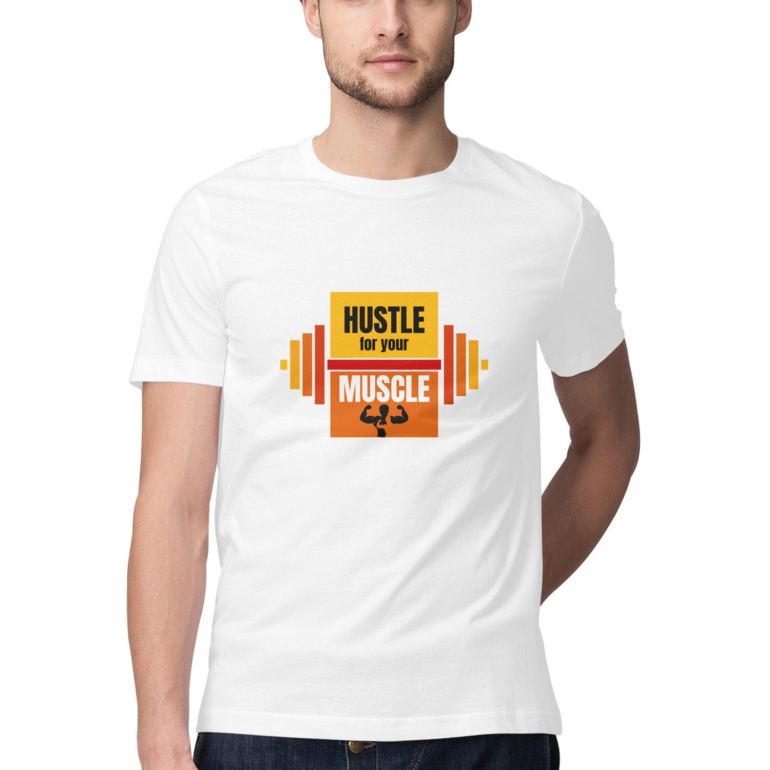 Half Sleeve T-Shirt – Hustle for your muscle - Fashion Greet Half Sleeve T-Shirt – Hustle for your muscle - Fashion Greet