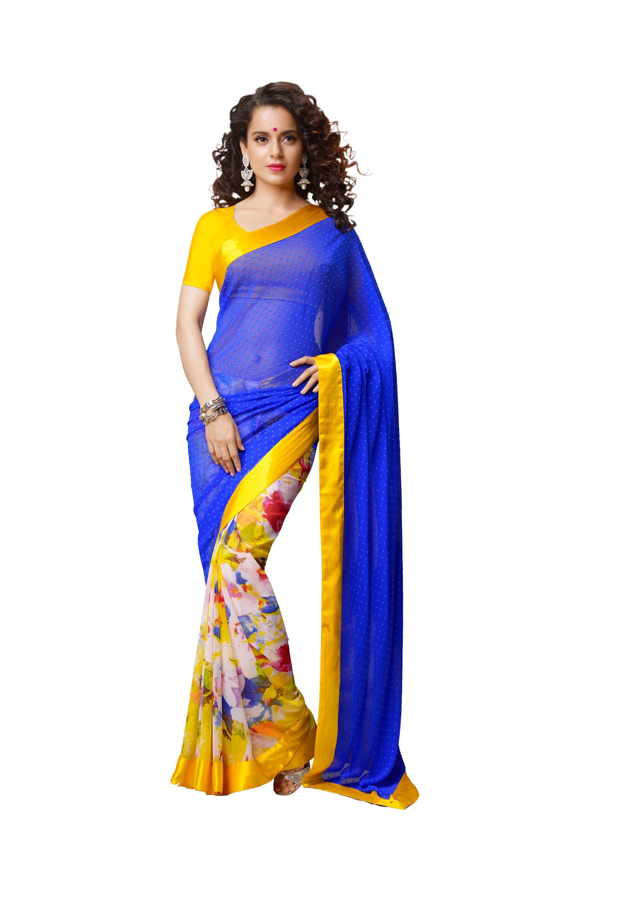 Seasons Multi Pure Georgette Printed Saree - Fashion Greet Seasons Multi Pure Georgette Printed Saree - Fashion Greet