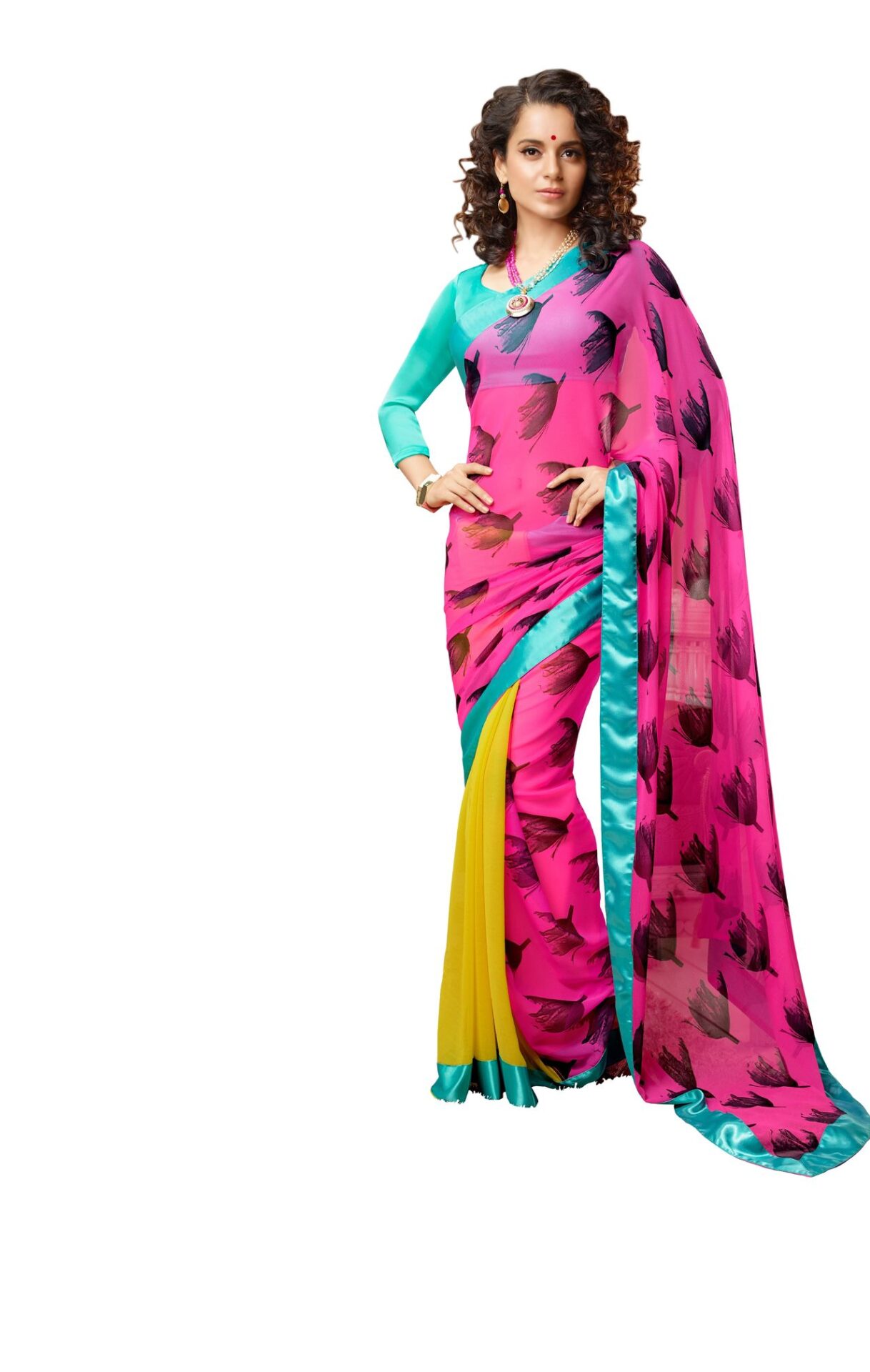 Seasons Multi Pure Georgette Printed Saree - Fashion Greet