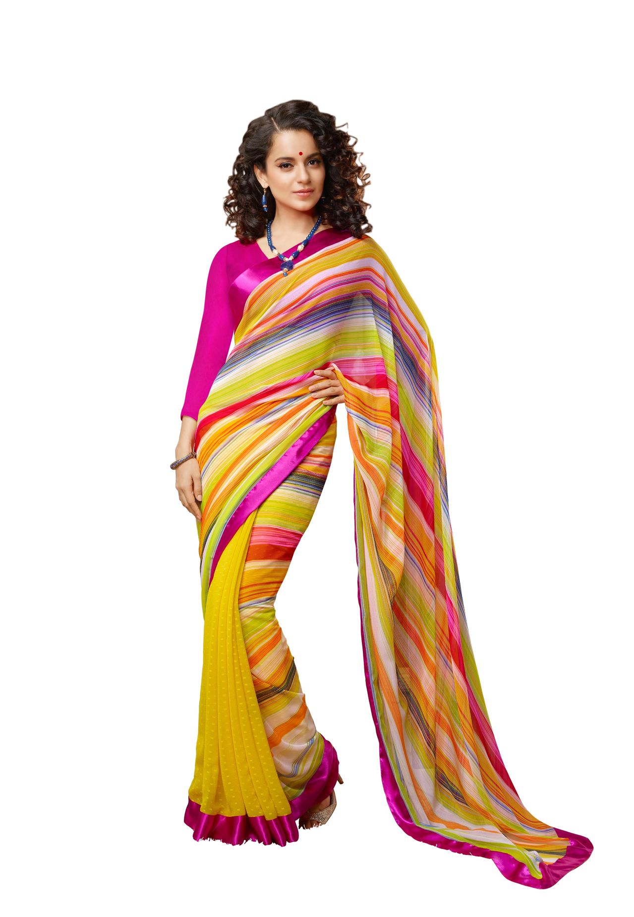 Seasons Multi Pure Georgette Printed Saree - Fashion Greet Seasons Multi Pure Georgette Printed Saree - Fashion Greet