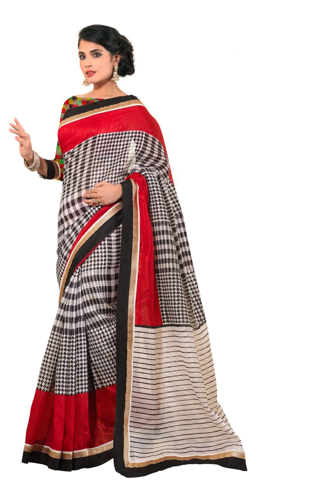Seasons Grey Silk Cotton Printed Saree - Fashion Greet Seasons Grey Silk Cotton Printed Saree - Fashion Greet