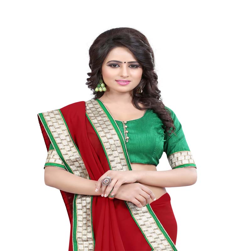 Seasons Red Colored Georgette Saree - Fashion Greet Seasons Red Colored Georgette Saree - Fashion Greet