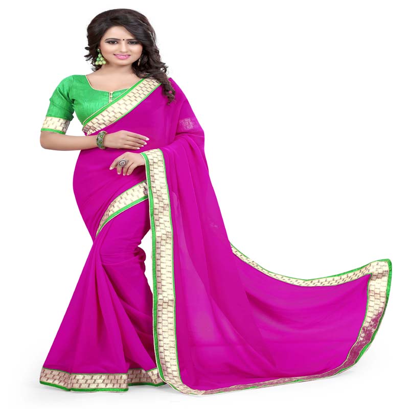 Seasons Pink Colored Georgette Saree. - Fashion Greet Seasons Pink Colored Georgette Saree. - Fashion Greet
