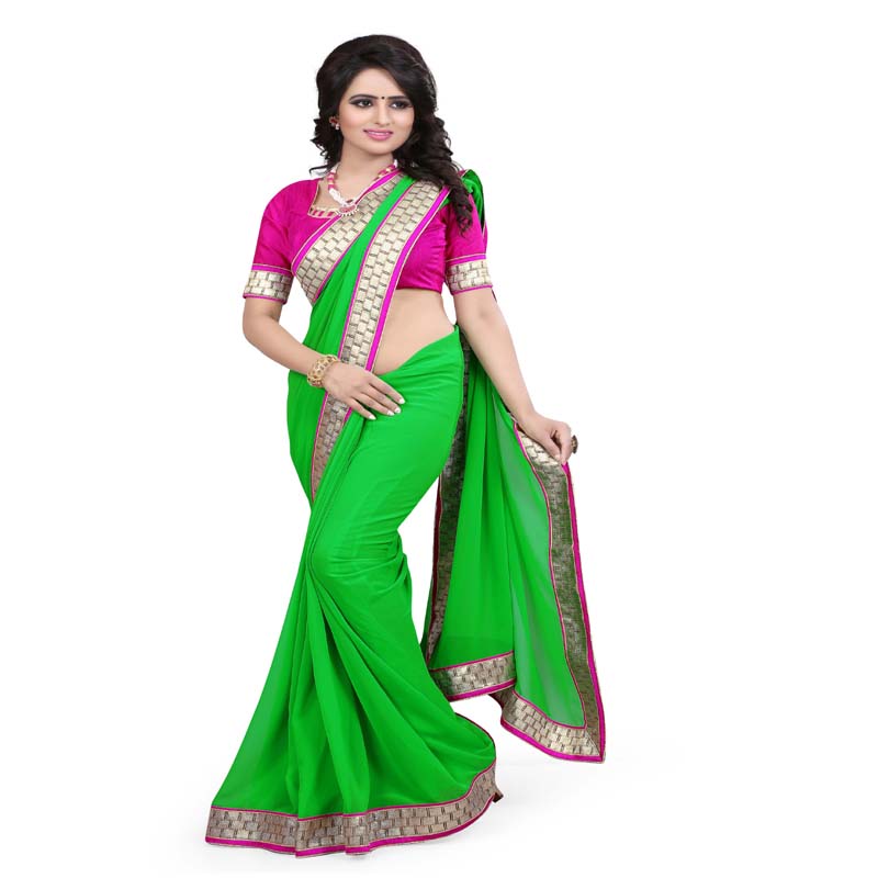 Seasons Green Colored Georgette Saree - Fashion Greet Seasons Green Colored Georgette Saree - Fashion Greet