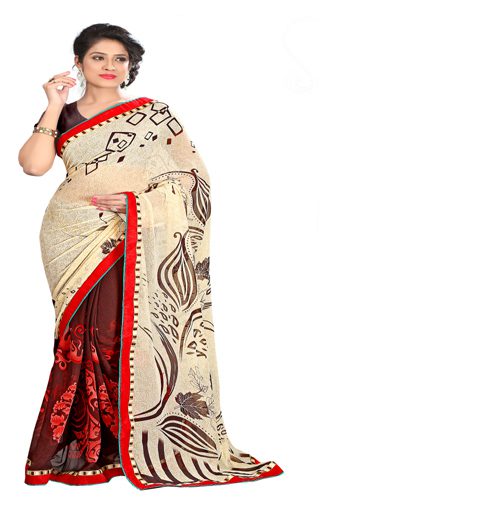 Seasons Brown Weightless Printed Work Saree - Fashion Greet Seasons Brown Weightless Printed Work Saree - Fashion Greet