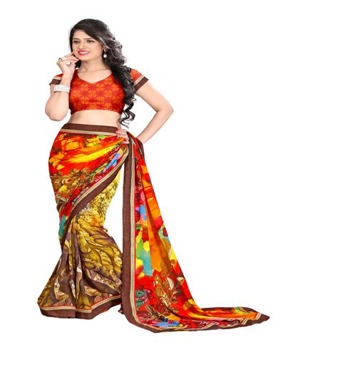 Seasons Multi Colour Weightless Printed Work Saree - Fashion Greet Seasons Multi Colour Weightless Printed Work Saree - Fashion Greet