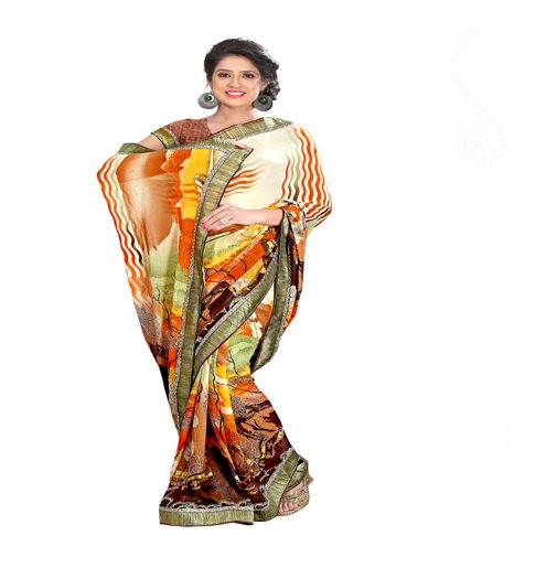 Seasons Multi Colour Weightless Printed Work Saree - Fashion Greet Seasons Multi Colour Weightless Printed Work Saree - Fashion Greet
