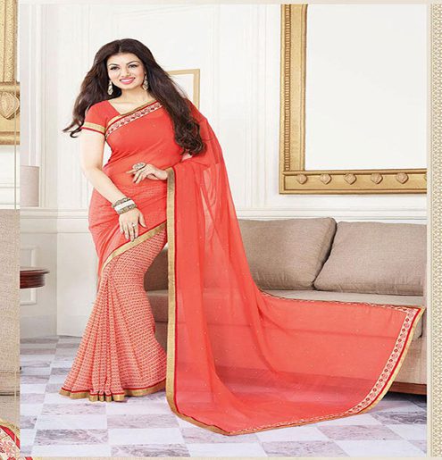 Seasons Red Printed Georgette Traditional Saree - Fashion Greet Seasons Red Printed Georgette Traditional Saree - Fashion Greet