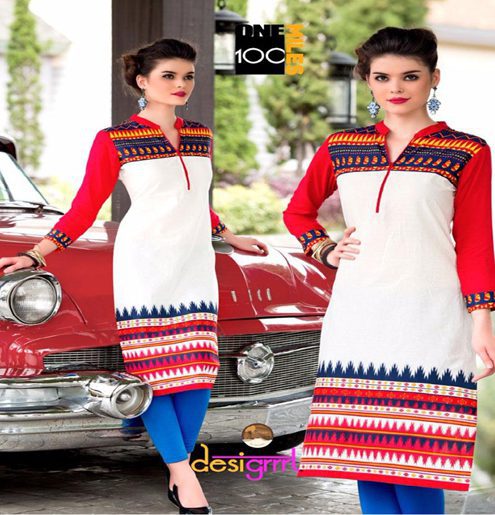 Hi-Fashion Designer White Printed Cotton Kurti - Fashion Greet Hi-Fashion Designer White Printed Cotton Kurti - Fashion Greet