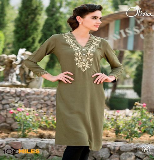 Hi-Fashion Beige Embroidered Designer Readymade Kurtis-L - Fashion Greet Hi-Fashion Beige Embroidered Designer Readymade Kurtis-L - Fashion Greet