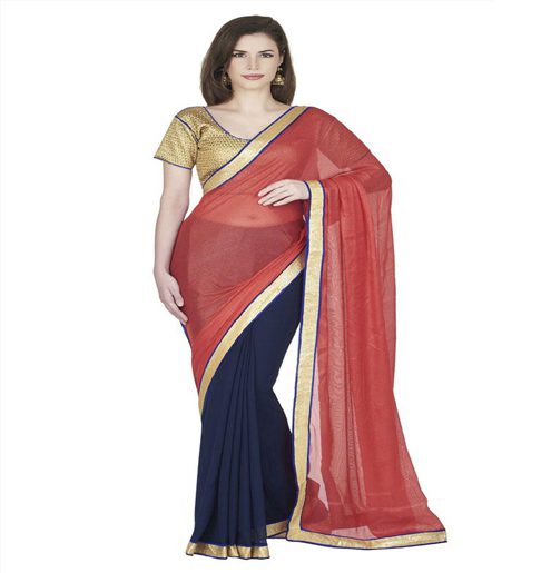 Seasons Maroon Georgette,Net Border Lace Work Work Saree - Fashion Greet Seasons Maroon Georgette,Net Border Lace Work Work Saree - Fashion Greet