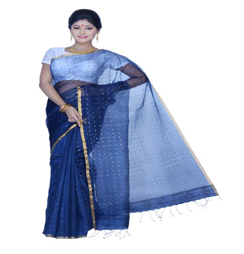 Pazaar Midnight Blue Festival Saree With Matching Blouse Piece - Fashion Greet Pazaar Midnight Blue Festival Saree With Matching Blouse Piece - Fashion Greet