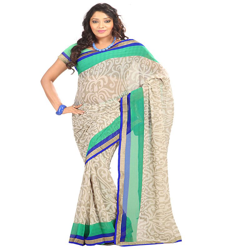 Seasons Printed Beige Chiffone saree - Fashion Greet Seasons Printed Beige Chiffone saree - Fashion Greet
