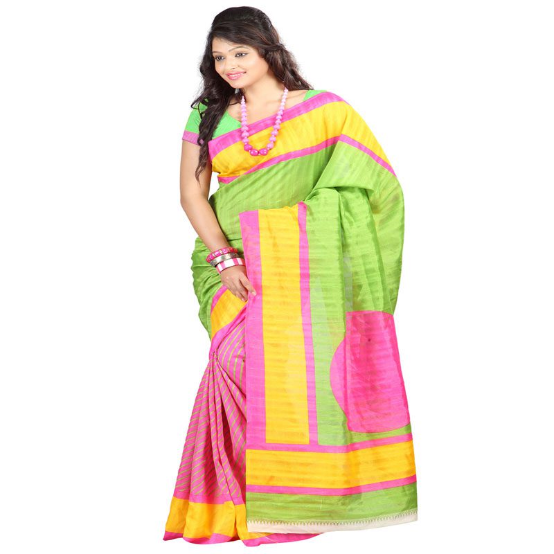 Seasons Printed Pink Bhagalpuri Saree - Fashion Greet Seasons Printed Pink Bhagalpuri Saree - Fashion Greet