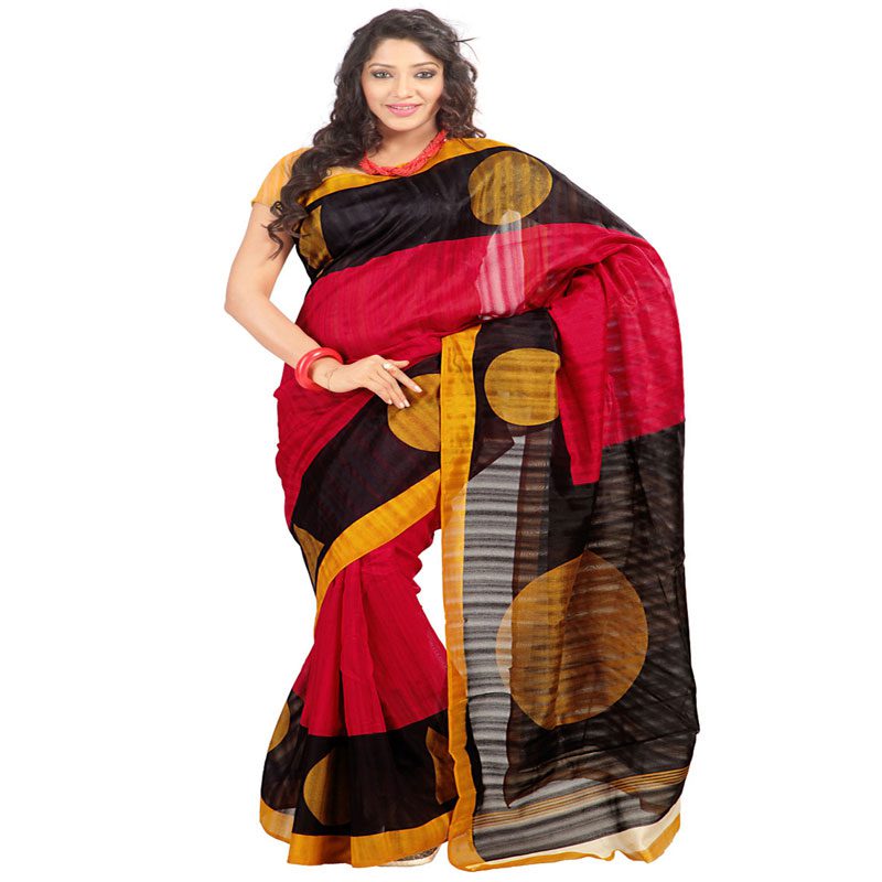 Seasons Printed Red Bhagalpuri Saree - Fashion Greet Seasons Printed Red Bhagalpuri Saree - Fashion Greet