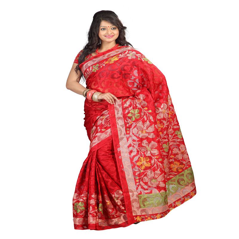 Seasons Printed Maroon jacquard saree - Fashion Greet Seasons Printed Maroon jacquard saree - Fashion Greet