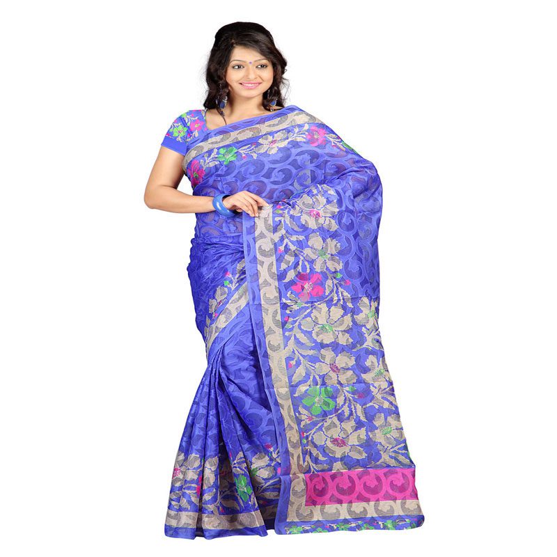 Seasons Printed Purple jacquard saree - Fashion Greet Seasons Printed Purple jacquard saree - Fashion Greet