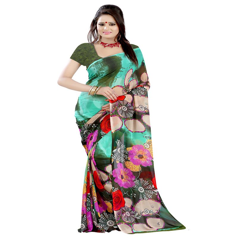 Seasons Printed Multicolor Georgette saree - Fashion Greet Seasons Printed Multicolor Georgette saree - Fashion Greet
