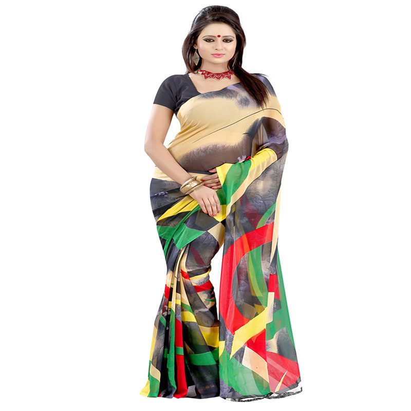 Seasons Printed Multicolor Chiffon saree - Fashion Greet Seasons Printed Multicolor Chiffon saree - Fashion Greet