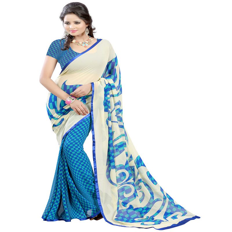 Seasons Printed Beige Georgette saree - Fashion Greet Seasons Printed Beige Georgette saree - Fashion Greet
