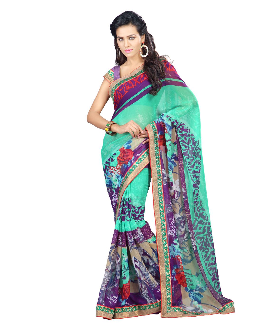Seasons Printed Light Green Faux Georgette saree - Fashion Greet Seasons Printed Light Green Faux Georgette saree - Fashion Greet