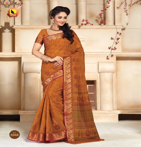 Kajri Peru Printed Cotton Saree - Fashion Greet Kajri Peru Printed Cotton Saree - Fashion Greet