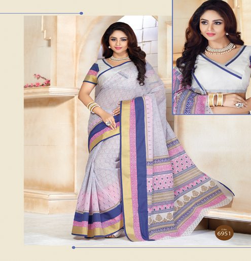 Kajri White & Pink Printed Cotton Saree - Fashion Greet Kajri White & Pink Printed Cotton Saree - Fashion Greet