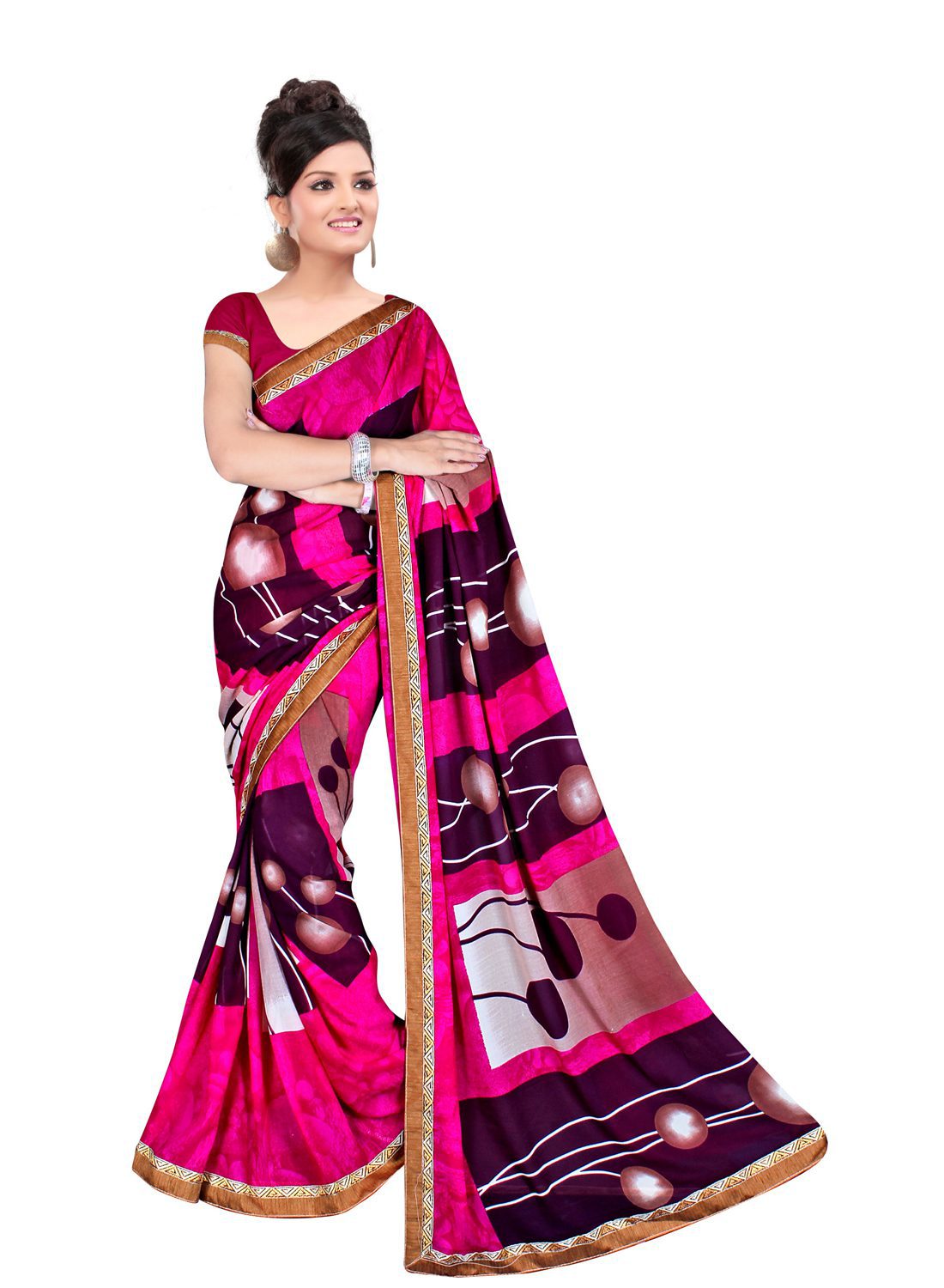 Akruti Maroon Printed Traditional Designer Saree With Matching Blouse Piece - Fashion Greet Akruti Maroon Printed Traditional Designer Saree With Matching Blouse Piece - Fashion Greet