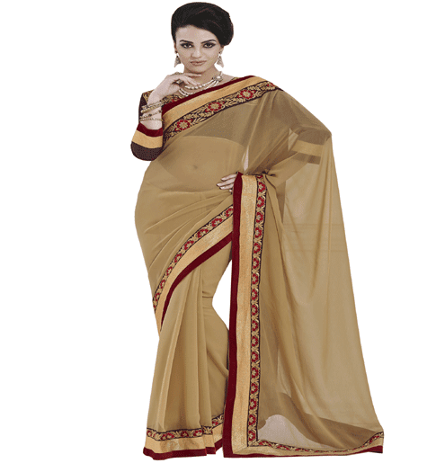 Beige Colour Chiffon Traditional Designer Occation Wear Saree With Matching Blouse Piece - Fashion Greet Beige Colour Chiffon Traditional Designer Occation Wear Saree With Matching Blouse Piece - Fashion Greet