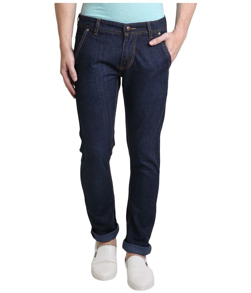 Seasons Navy Slim Fit Solid Jeans - Fashion Greet Seasons Navy Slim Fit Solid Jeans - Fashion Greet