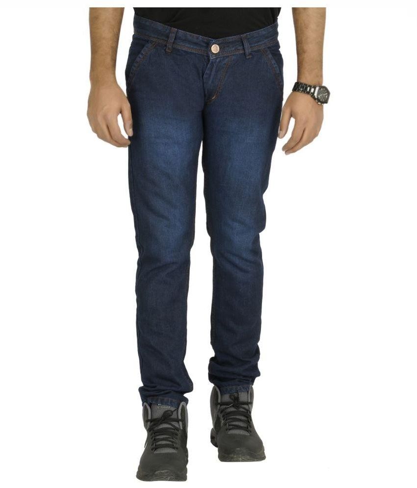 Seasons Navy Slim Fit Faded Jeans - Fashion Greet