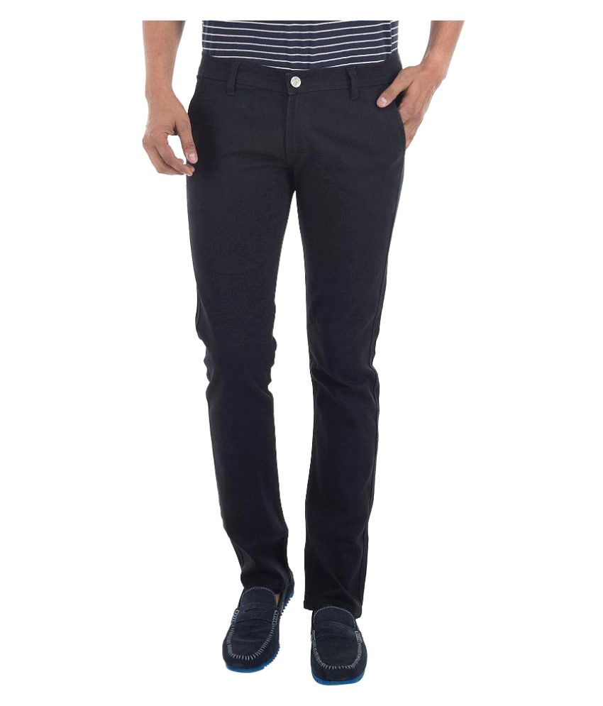 Seasons Black Slim Solid Jeans - Fashion Greet Seasons Black Slim Solid Jeans - Fashion Greet