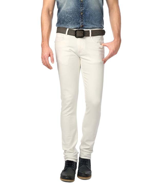 Seasons Bull White Slim Fit Jeans - Fashion Greet Seasons Bull White Slim Fit Jeans - Fashion Greet