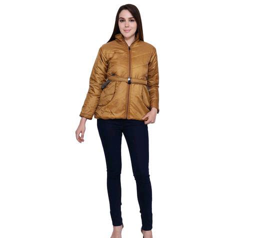 Classic Brown Fancy Women’s Nylon Jackets - Fashion Greet Classic Brown Fancy Women’s Nylon Jackets - Fashion Greet