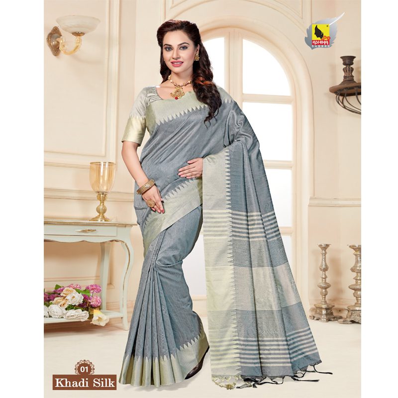Khadi Chanderi Silk Saree With Blouse Piece - Fashion Greet Khadi Chanderi Silk Saree With Blouse Piece - Fashion Greet