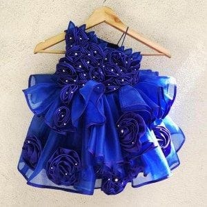 Blue Net Satin & Cotton Full flair Gowns - Fashion Greet Blue Net Satin & Cotton Full flair Gowns - Fashion Greet