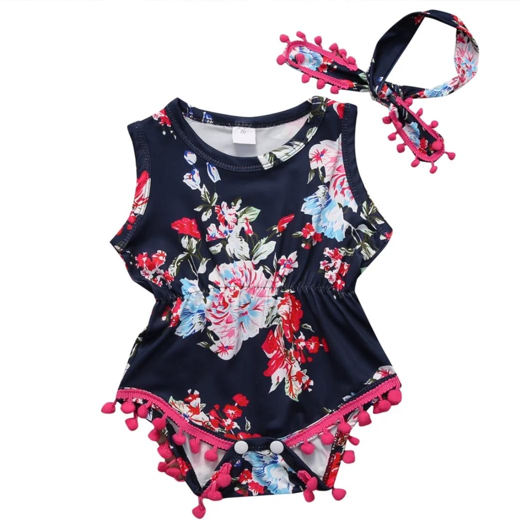 Black Floral Printed Polyester Rompers - Fashion Greet Black Floral Printed Polyester Rompers - Fashion Greet