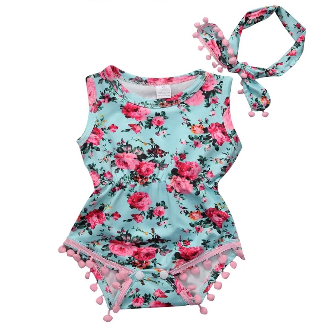 Sky Blue Floral Printed Polyester Rompers - Fashion Greet Sky Blue Floral Printed Polyester Rompers - Fashion Greet