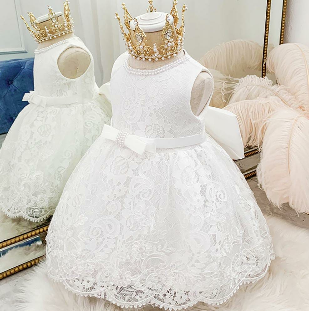 White Sleeveless Applique Bow Floral Net Party Dress - Fashion Greet White Sleeveless Applique Bow Floral Net Party Dress - Fashion Greet