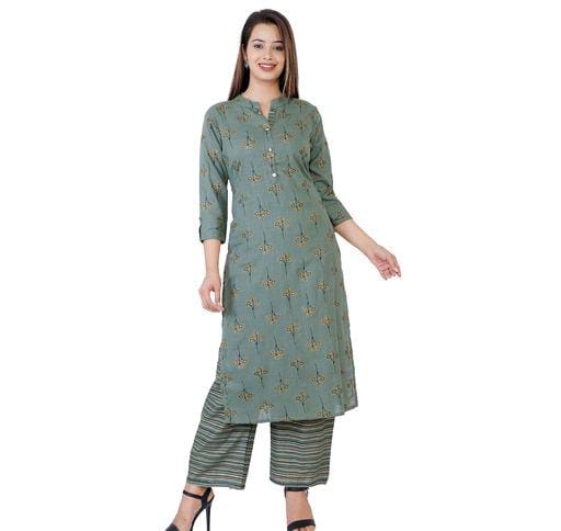 Stylish Cotton Printed Women Kurta Sets - Fashion Greet Stylish Cotton Printed Women Kurta Sets - Fashion Greet