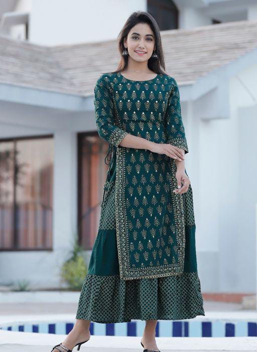 Alisha Petite Green Printed Kurtis - Fashion Greet Alisha Petite Green Printed Kurtis - Fashion Greet
