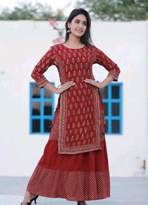 Alisha Petite Maroon Printed Kurtis - Fashion Greet Alisha Petite Maroon Printed Kurtis - Fashion Greet