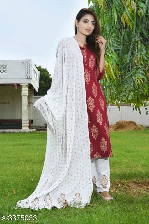 Designer Maroon Women’s Rayon Kurta Sets - Fashion Greet Designer Maroon Women’s Rayon Kurta Sets - Fashion Greet