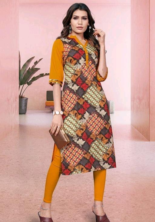 Heavy Multi Printed American Crepe Kurtis - Fashion Greet Heavy Multi Printed American Crepe Kurtis - Fashion Greet