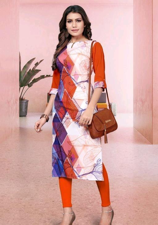 Classic Heavy Multi American Crepe Kurtis - Fashion Greet Classic Heavy Multi American Crepe Kurtis - Fashion Greet